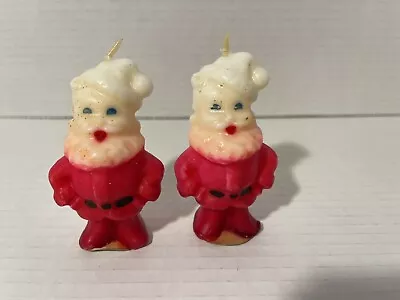 Two Vintage Gurley Christmas Santa Candles Never Lit • $9.99