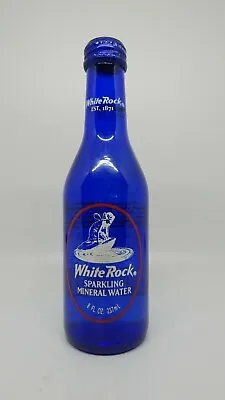 Cobalt Blue Bottle White Rock Sparkling Mineral Water - Full 8 Ounce Size - 2000 • $9.99