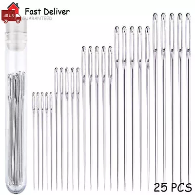 $6.99 • Buy 25PCS Large Eye Needles For Hand Sewing Needle Stitching Crafting Project 5 Size