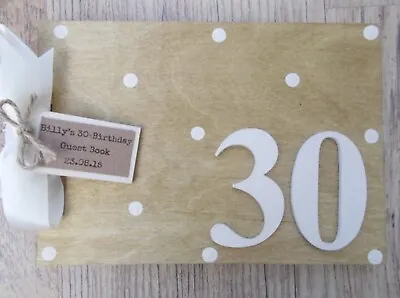 Personalised 30th Birthday Memories Wooden Scrapbook Photo Album Guest Book Gift • £17.95