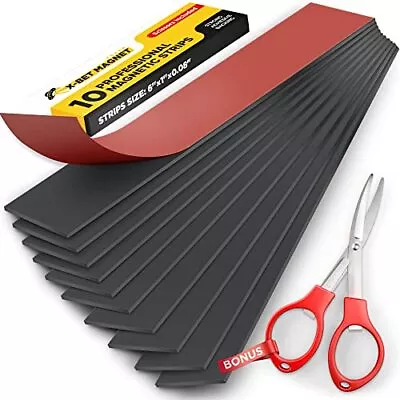 10 Pack Magnetic Strips With Adhesive Backing For Crafts Tools Kitchen Garage • $13.06