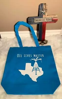 Oil Lives Matter Canvas Bag Blue Groc/beach/all Purpose/screen Print • $7