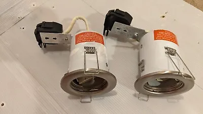 Halolite Fire Ratted GU10 Satin Chrome Lot X2 Spotlight (converted Lampholder)  • £4