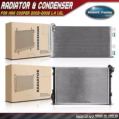 Aluminum Radiator & AC Condenser Cooling Kit For Mini Cooper 2002-2006 L4 1.6L • $158.99