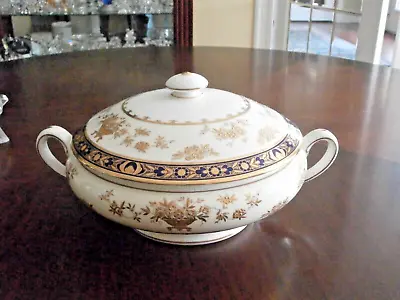 Minton Dynasty Cobalt Blue Covered Vegetable Bowl Tureen English Bone China • $1847.41