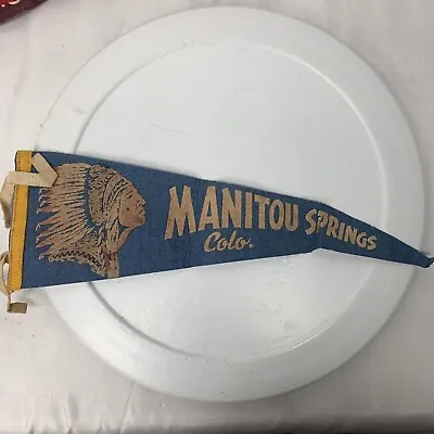 Vintage Manitou Springs Colorado Travel Souvenir Felt  Pennant Flag • $34.99