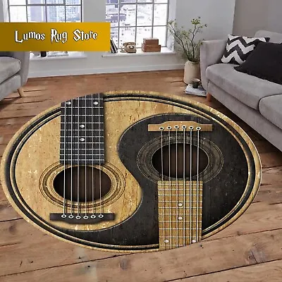 Guitar Rug Music Rug Decorative Rug Yin Yang Themed Rug Instrument Rug • $17.10