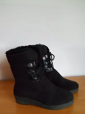 £34.99 • Buy Ladies Black Suede Rohde Calf Length Winter Boots UK 7 EU 40