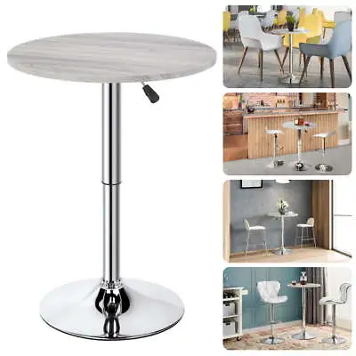 Adjustable Pub Round Bistro Table With 360° Swivel Dining Furniture Coffee Table • $62.99