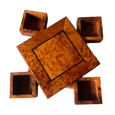 Handcrafted Thuya Wooden Collectible Puzzle Burl Wood Handmade Secret Turning • $139