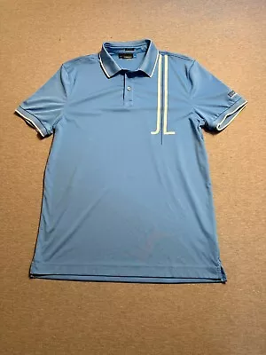 J. Lindeberg Golf Polo Blue Men Large Long Logo Bishops Gate • $25