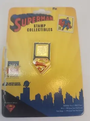 1998 DC Comics Superman Stamp Pin Stamp Collectibles U.S. Post Office Starline • $5