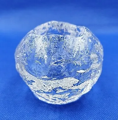 Vintage Kosta Boda Like Ice Snowball Candle Holder Votive Heavy Crystal • $12