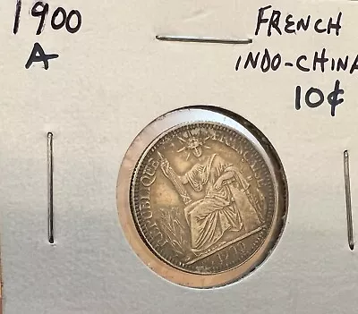 French Indo-China Silver 1900 10 Cent KM-9 In Nice Condition • $26.88