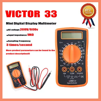 VICTOR 33 VC33 Pocket Digital Multimeter High-precision Automatic Electrician • $9.99