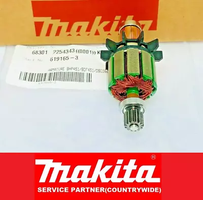 Genuine NEW Makita Armature Ass'y 619165-3 For BDF451 BHP451 DHP451 DDF451 • £24.86