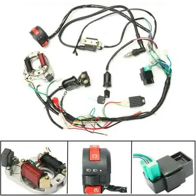 50cc-125cc Electric Dirt Bike ATV CDI Wire Harness Stator Assembly Wiring Kit • $56.99