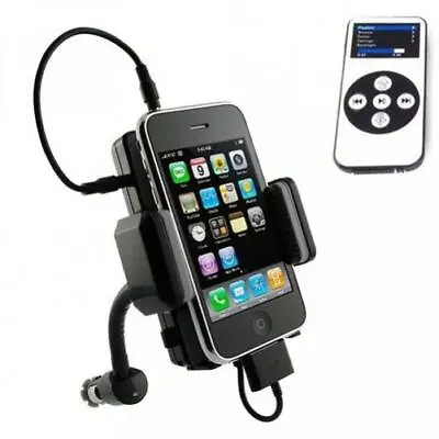 For IPHONE 4 4S IPOD - CAR MOUNT FM TRANSMITTER DC SOCKET CHARGER HOLDER DOCK • $17.94