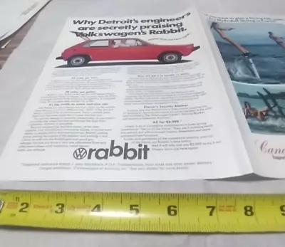 VW Rabbit  (Original) Print Ad (Used) (A) • $5.99