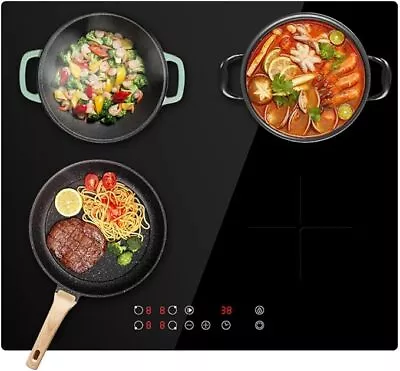 59cm Ceramic Hob In Black - Touch Controls - 4 Cooking Zones - Bulit-In Worktop • £49.99
