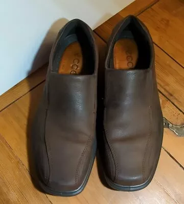 Ecco Shoes Mens Size 9 Shock Point Casual Brown Leather Loafer Slip On Stable • $25.97