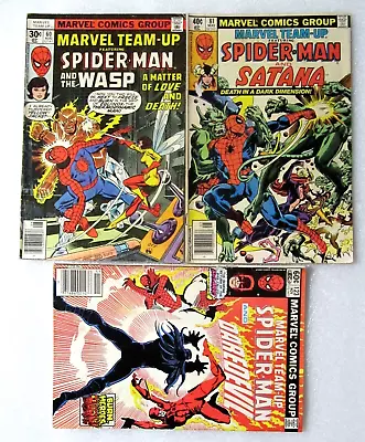 Lot Of 3 Spider-man Comics - Marvel Team-up #60 81 123 Daredevil Wasp Bronze Age • $4.99