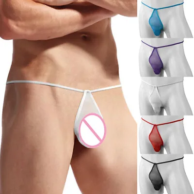 Sexy Mens Spandex G-string Micro Thong Pouch Briefs Bikini T-Back Underwears+ • $2.10