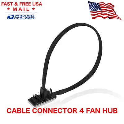 PC Fan Power 1 Female To 4 Male 4-pin Socket Fan Hub Splitter Cable Cooler USA • $3.95