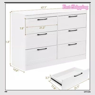 Bedroom Chest Of Drawer Large 6 Drawers Modern New Furniture W/ Handle Design • £86.76