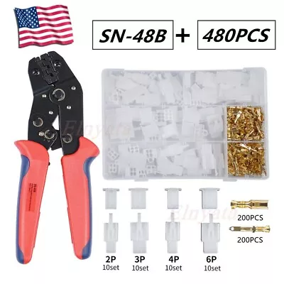 480Pcs Motorcycle Car Electrical 2.8mm 2/3/4/6 Pin Wire Connectors Terminal Kit • $15.95