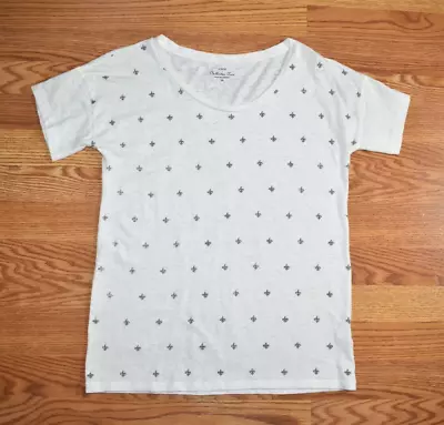 J.CREW Collector Tee T-Shirt Women's XS Fleur De Lis Short Sleeve White • $9.71