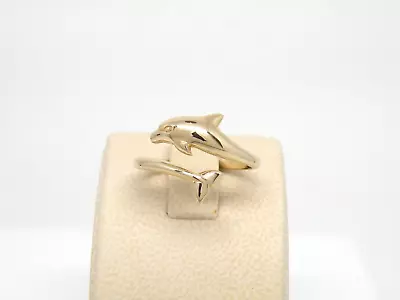 Authentic Kabana 14k Yellow Gold Small Dolphin Adjustable Ring New • $682
