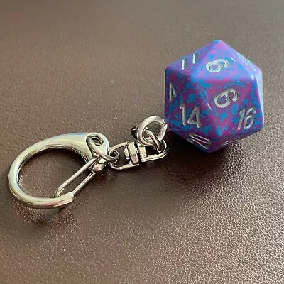 £2.99 • Buy D20 Dice Keyring - Chessex - Speckled - Silver Tetra
