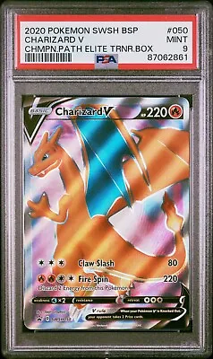 2020 Pokemon Champion's Path Elite Trainer Box Promo SWSH050 Charizard V PSA 9 • $19.99