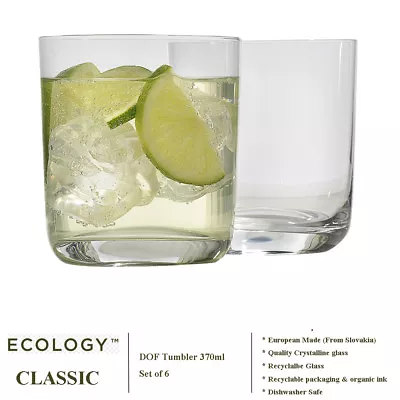 $21.56 • Buy Ecology Classic DOF Tumbler 370ml Crystalling Glass Cup Set Of 6
