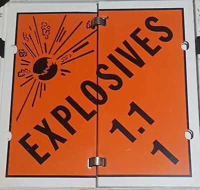 Vintage LUDWIG Flip-Placard Explosives Safety Sign ALL METAL 7 Signs In One!! • $129