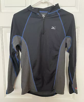 Mizuno Breath Thermo  Long Sleeve Medium Pullover Athletic Shirt Black • $14