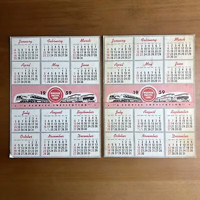 Two (2) Vintage 1959 Missouri Pacific Lines Railroad Train Calendars • $14.99
