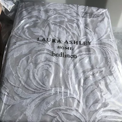 Laura Ashley Fowey Jacquard Silver Duvet Cover 200 Thread Count New! • £20