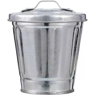 Mini Metal Pail With Lid Small Desk Trash Can Small Metal Trash Cans Metal Garba • $15.28