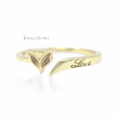 $359.10 • Buy 14K Solid Gold Wolf Head Love Ring Handmade Fine Pet Jewelry Size-3 To 8 US