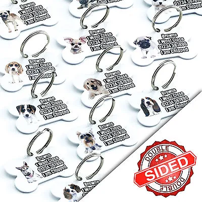 Personalised Pet ID Tags For Dogs Dog Breed Name Identity Cute Tag For Collar • £3.19