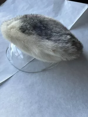 Vintage Mink Beret Off White And Grey From Saks Fifth Avenue • $15