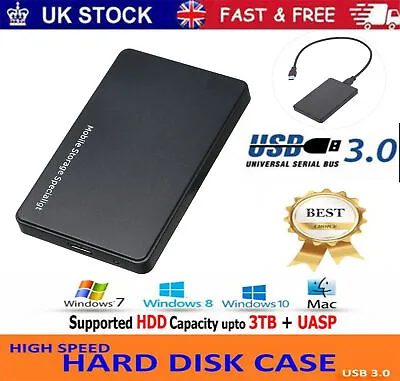 £5.99 • Buy USB 3.0 To SATA Hard Drive Enclosure Caddy Case For 2.5  Inch SSD HDD External