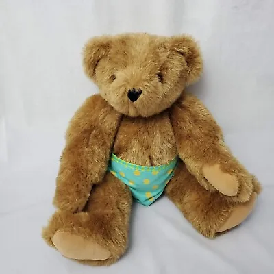 Vermont Teddy Bear Company Jointed Posable Brown Bear With Blue Diaper Plush Toy • $14.99