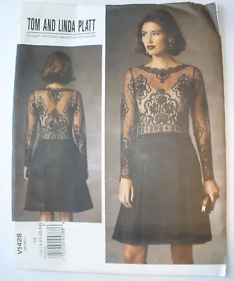 Vogue V1428 Tom & Linda Platt Pattern Lace Top Lined Dress Sz 16-24  UC • $8.99