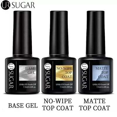 UR SUGAR 7.5ml Base Coat No Wipe Top Matte Top Coat UV Gel Polish - UK STOCK • £3.59