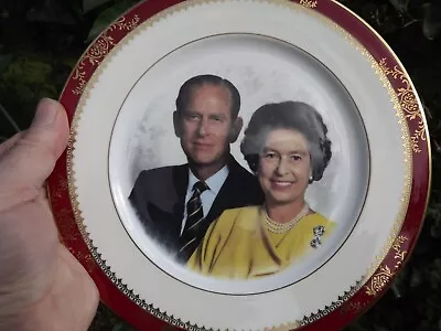 1987 Ruby Wedding Of Queen Elizabeth 11 Royal Grafton China Plate Stunning Photo • £14.99