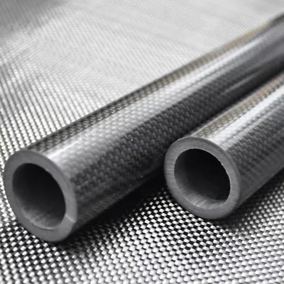 3K Roll Wrapped 35mm Carbon Fiber Tube 35mm X 25mm X 500mm Glossy For RC • £51.46