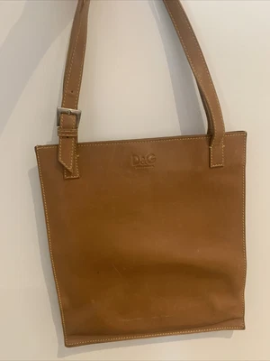 £40 • Buy D&G Dolce & Gabbana Medium Tan Leather Shoulder Shopping Bag Tote Vintage